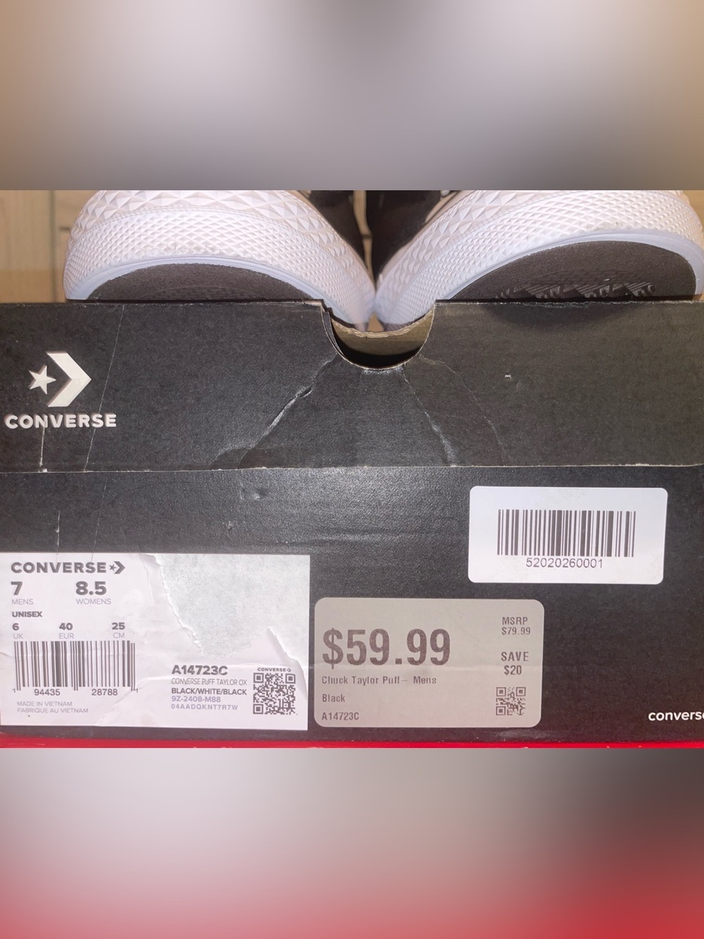 Converse Low Top Chuck Taylor Puff - Black and White - Picture 6 of 6